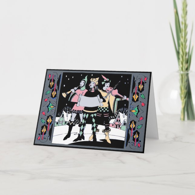 Caroling Trio Colorway One Holiday Card (Front)