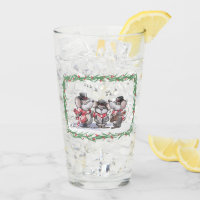 Caroling with Mic, Mac & Moe Glass Cup