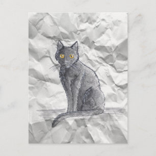Carol's Crumpled Drawing - Postcard