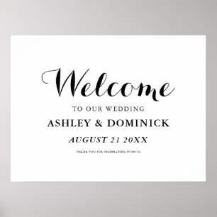 Carolyna Calligraphy Elegant Welcome Wedding Sign