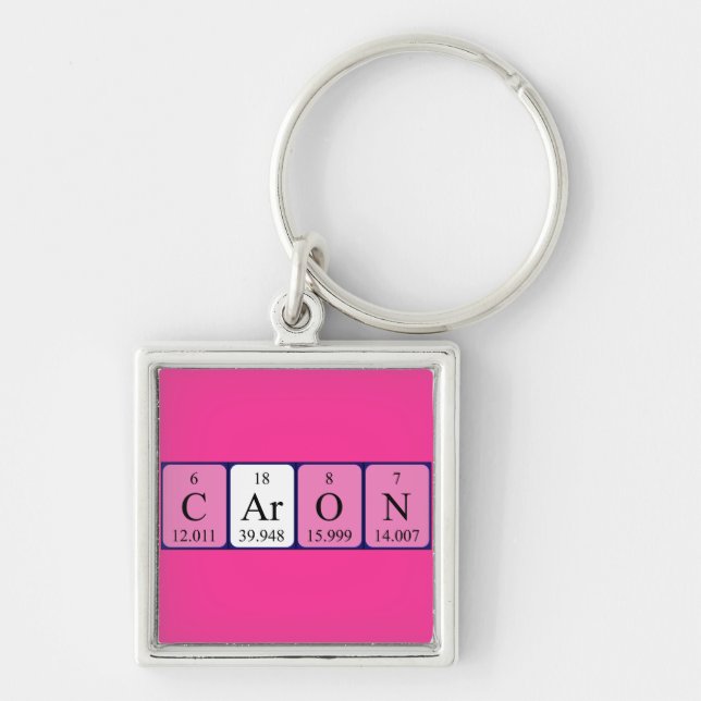 Caron periodic table name keyring (Front)