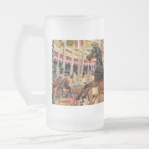 Carousal frosted glass beer mug