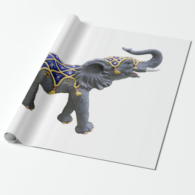 Carousel Animal Elephant Photo Stationery Wrapping Paper (Unrolled)