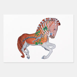 Carousel Animal Quagga Zebra Photo Gift Wrap Paper