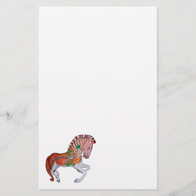 Carousel Animal Quagga Zebra Photo Notes Stationery (Front)