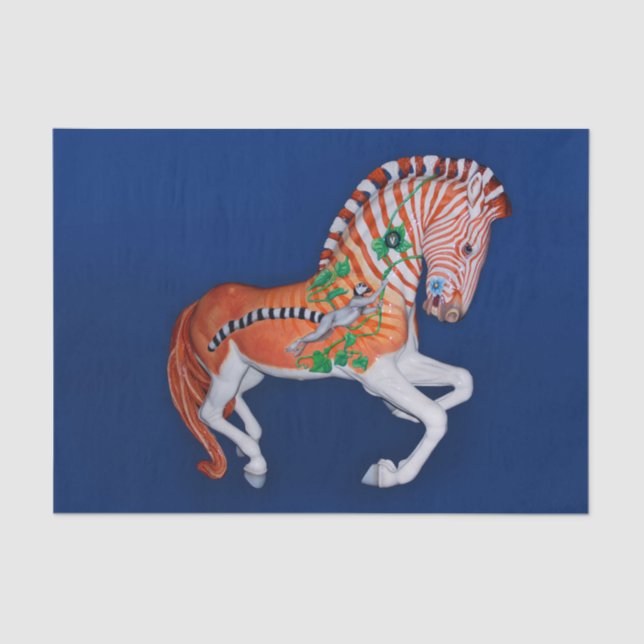 Carousel Animal Quagga Zebra Photo Tissue Paper (Front)