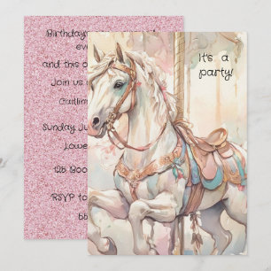 Carousel Birthday Party Digital Download Invitation