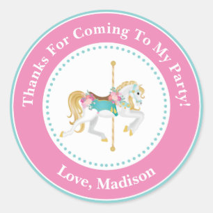 Carousel Birthday Party Favour Stickers