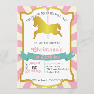 Carousel Birthday Party Invitation