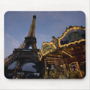 Carousel by the Eiffel Tower in the evening, Mouse Mat