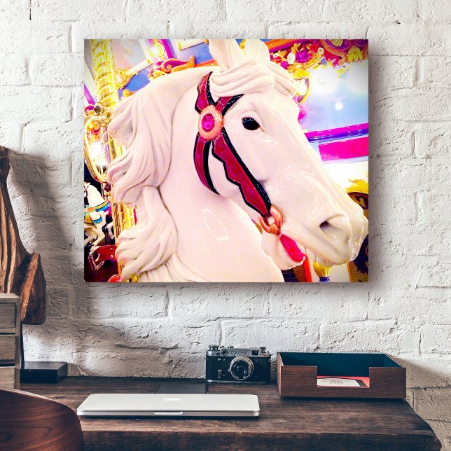 Carousel carnival horse bold stylish modern photo canvas print (Creator Uploaded)