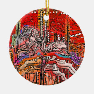 CAROUSEL CERAMIC TREE DECORATION