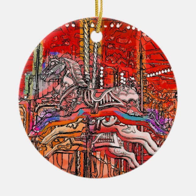 CAROUSEL CERAMIC TREE DECORATION (Front)