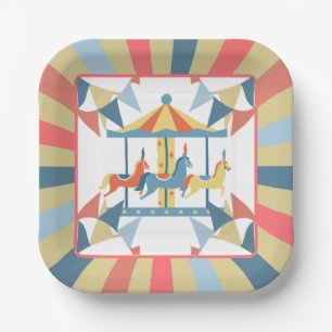 Carousel Circus Birthday Plates