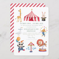 Carousel Circus Carnival Birthday Invitation