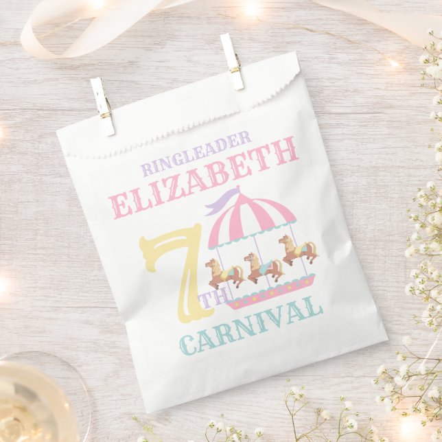 Carousel Circus Carnival Birthday Party Favour Bag (Clipped)
