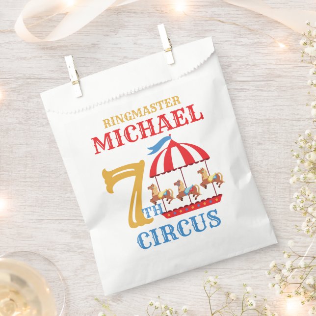 Carousel Circus Carnival Birthday Party Favour Bag (Clipped)