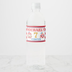 Carousel Circus Carnival Birthday Water Bottle Label