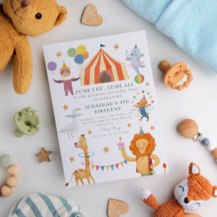 Carousel Circus Colour Carnival Birthday Invitatio Invitation