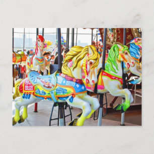 Carousel - Coney Island, NYC postcard