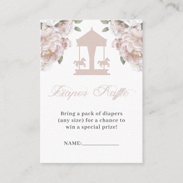 Carousel Diaper Raffle Tickets Enclosure Card (Front)