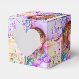 Carousel Dreams Heart Square Baby Favour Box