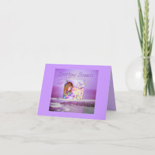 Carousel Dreams Purple Ocean Background Notecard