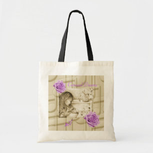 Carousel Dreams Purple Roses & Music Budget Tote Bag