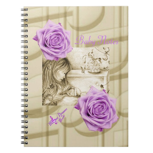 Carousel Dreams Purple Roses & Music Notebook (Front)