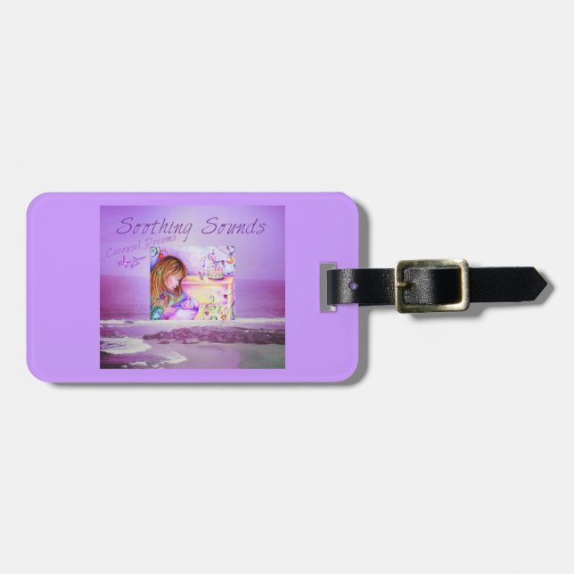 Carousel Dreams PurpleOcean Background Luggage Tag (Front Horizontal)