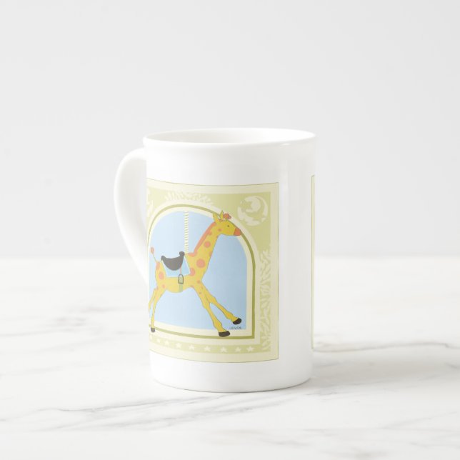 Carousel Giraffe by June Erica Vess Bone China Mug (Front Left)
