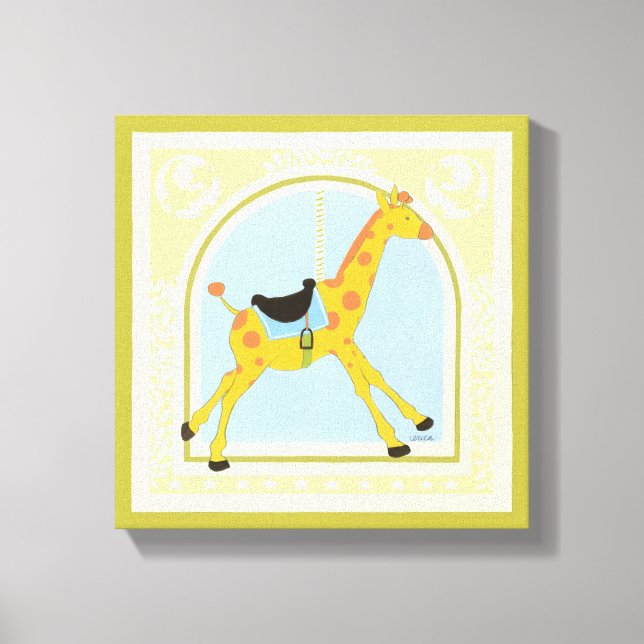 Carousel Giraffe by June Erica Vess Canvas Print (Front)