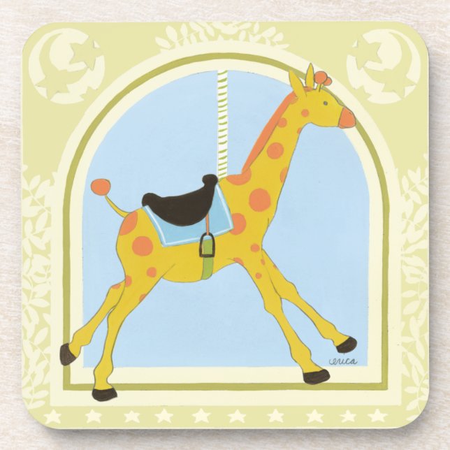 Carousel Giraffe by June Erica Vess Coaster (Front)