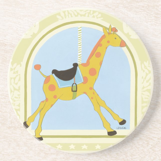 Carousel Giraffe by June Erica Vess Coaster (Front)