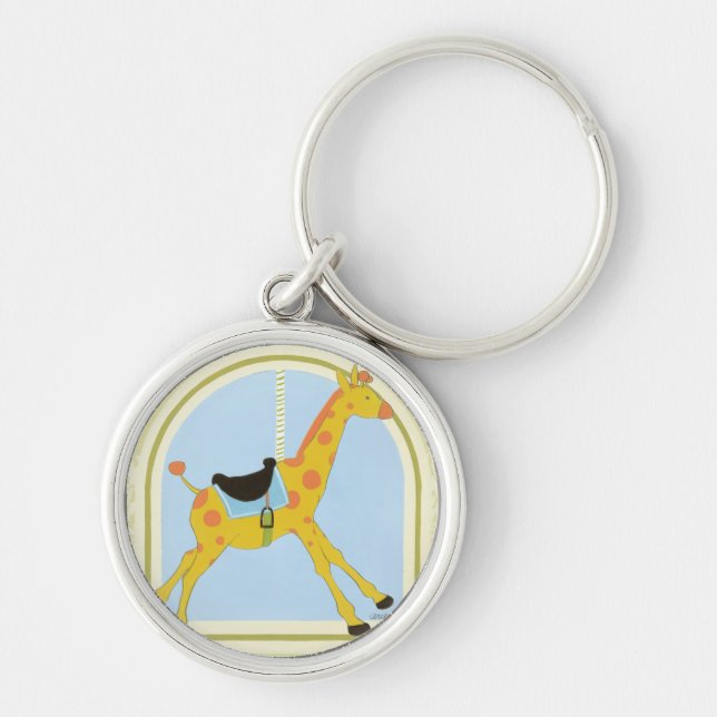 Carousel Giraffe by June Erica Vess Key Ring (Front)