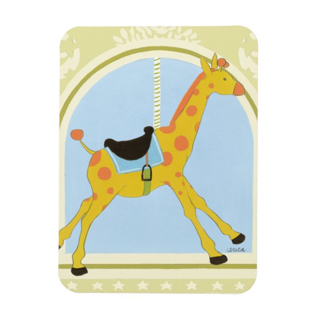 Carousel Giraffe by June Erica Vess Magnet (Vertical)