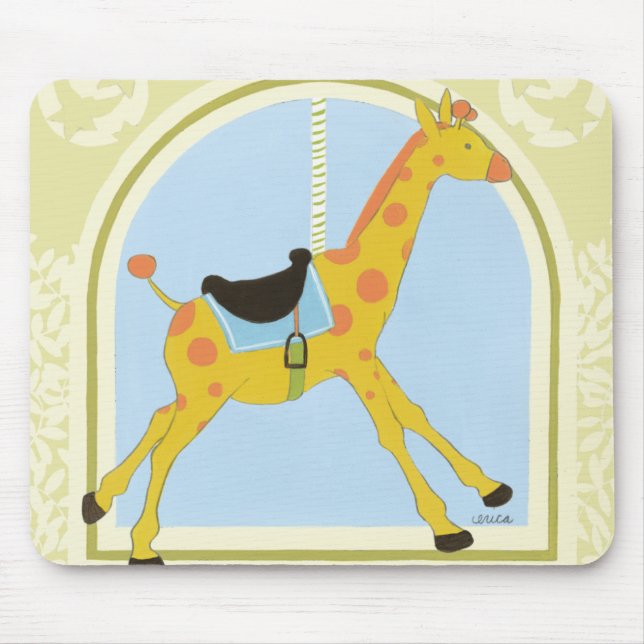 Carousel Giraffe by June Erica Vess Mouse Mat (Front)