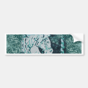 Carousel Horse Aquamarine Bumper Sticker