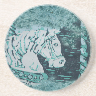 Carousel Horse Aquamarine Coaster