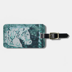 Carousel Horse Aquamarine Luggage Tag