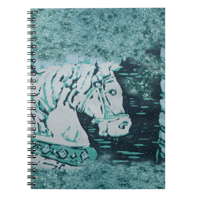 Carousel Horse Aquamarine Notebook (Front)