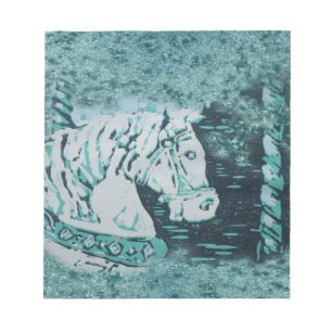 Carousel Horse Aquamarine Notepad