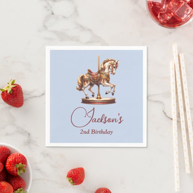Carousel Horse Birthday Napkin (Insitu)