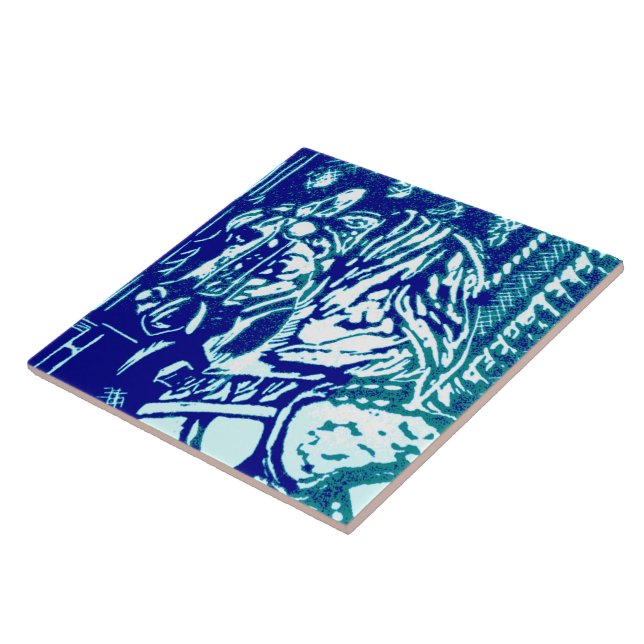 Carousel Horse Blues Tile (Side)