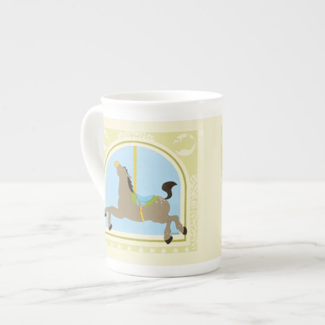 Carousel Horse by June Erica Vess Bone China Mug (Front Left)