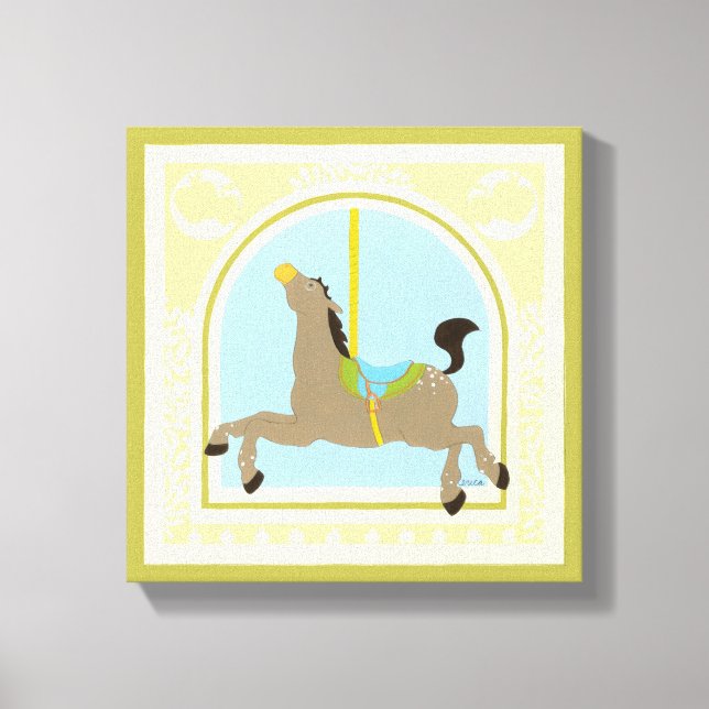 Carousel Horse by June Erica Vess Canvas Print (Front)