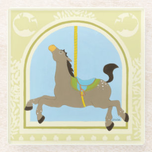 Carousel Horse by June Erica Vess Glass Coaster