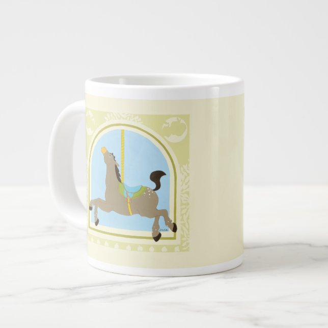 Carousel Horse by June Erica Vess Large Coffee Mug (Front Left)