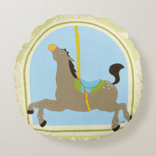 Carousel Horse by June Erica Vess Round Cushion