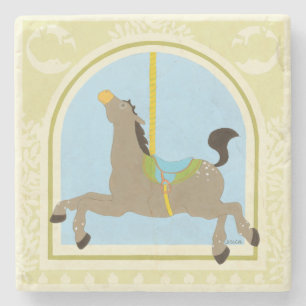 Carousel Horse by June Erica Vess Stone Coaster